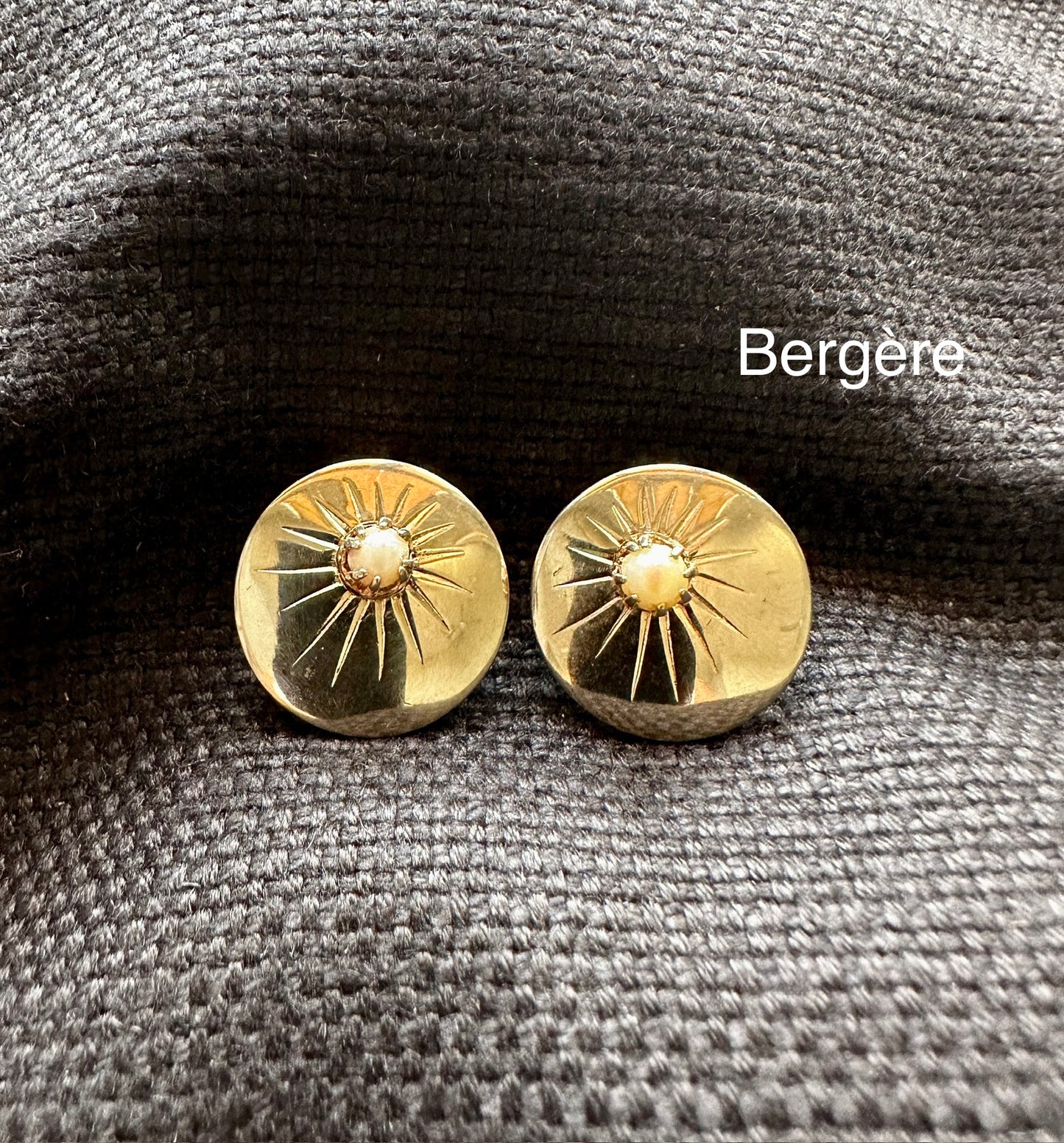 Vintage Bergère Sunburst  Clip On Earrings