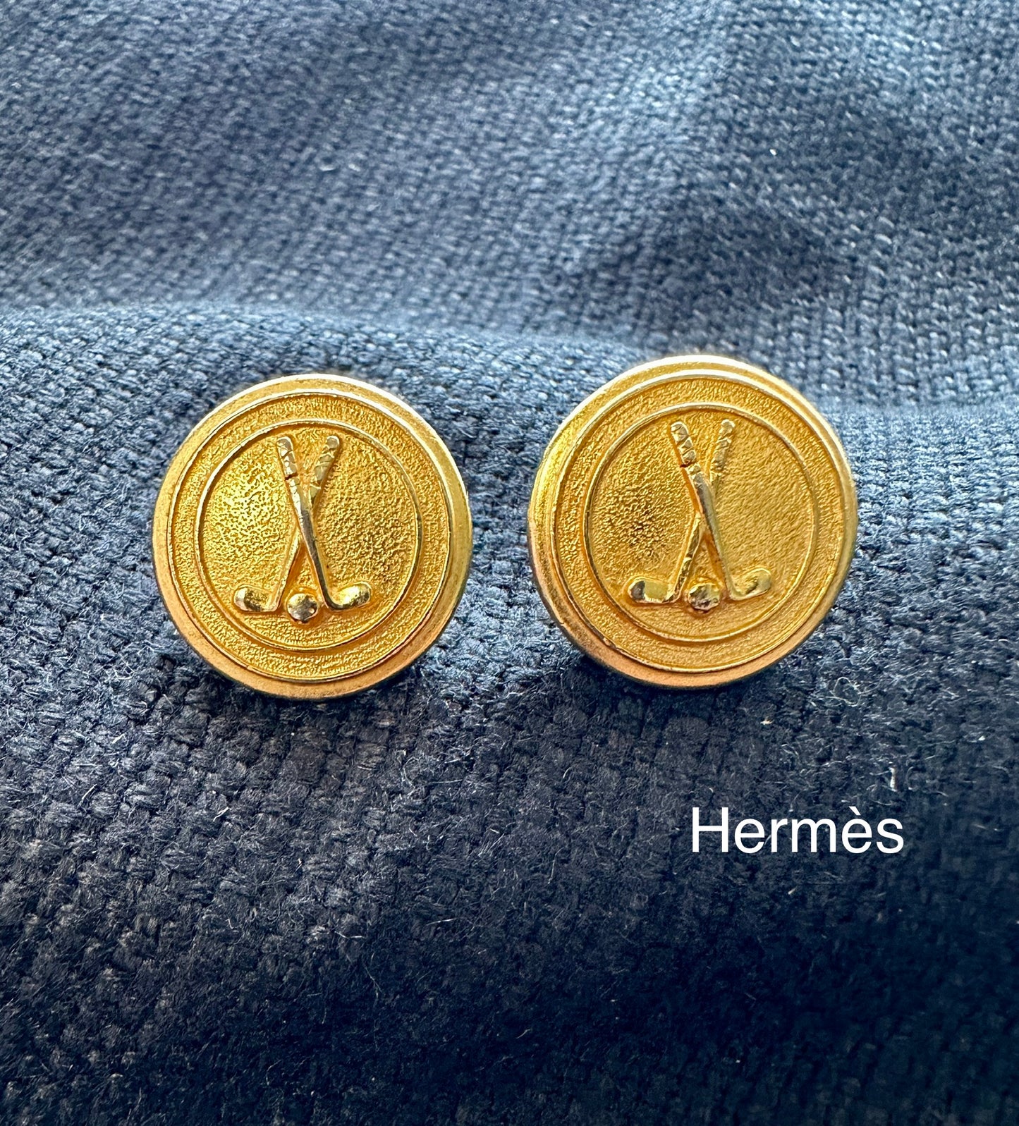 Vintage Hermès Cross Club Earrings